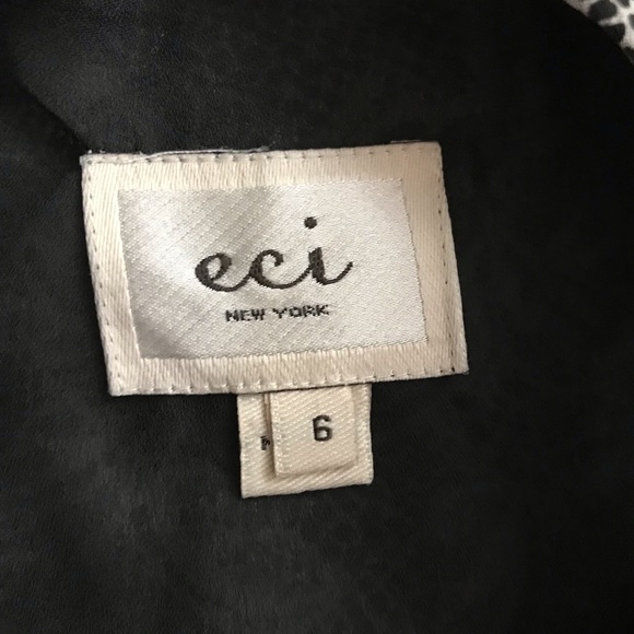 ECI | Ruffle Lace Pattern High Neck Dress | Size 6 - Picture 8 of 8